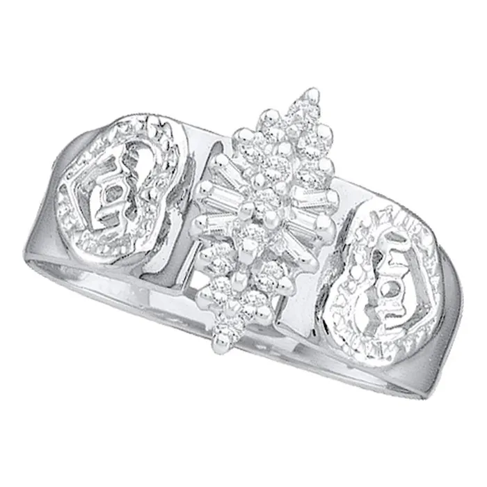 Rings gndatlanta 14k White Gold Round Diamond Mom Mother Ring 18 Cttw