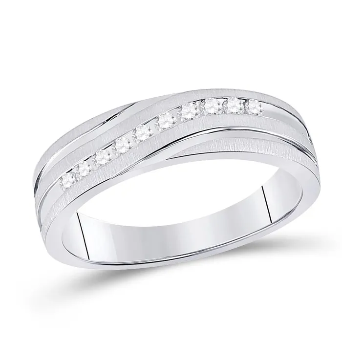 Rings gndatlanta 14k White Gold Round Diamond Wedding Anniversary Band 14 Cttw