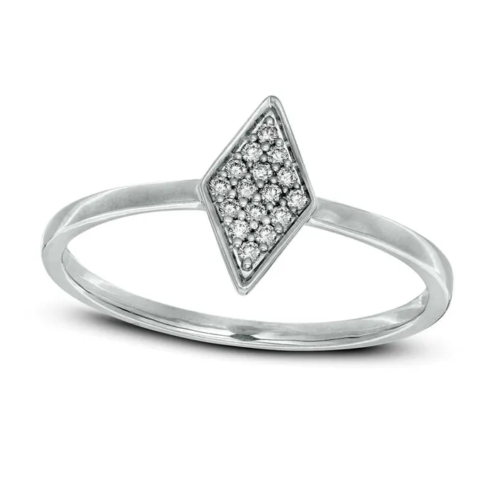 Rings Goldia 007 CT TW Composite Natural Diamond KiteShaped Ring in Solid 10K White Gold Rings Goldia 007 CT TW Composite Natural Diamond KiteShaped Ring in Solid 10K White Gold