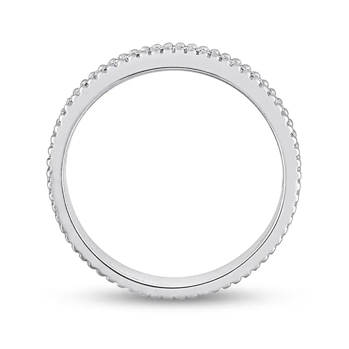 Rings Goldia 010 CT TW Natural Diamond MultiRow Beaded Anniversary Band in Sterling Silver Rings Goldia 010 CT TW Natural Diamond MultiRow Beaded Anniversary Band in Sterling Silver