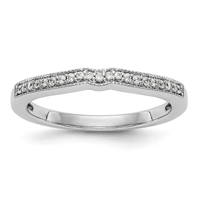 Rings Goldia 010ct CZ Solid Real 14k White Gold Wedding Wedding Band Ring Rings Goldia 010ct CZ Solid Real 14k White Gold Wedding Wedding Band Ring