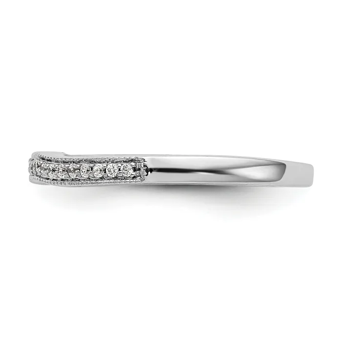Rings Goldia 010ct CZ Solid Real 14k White Gold Wedding Wedding Band Ring