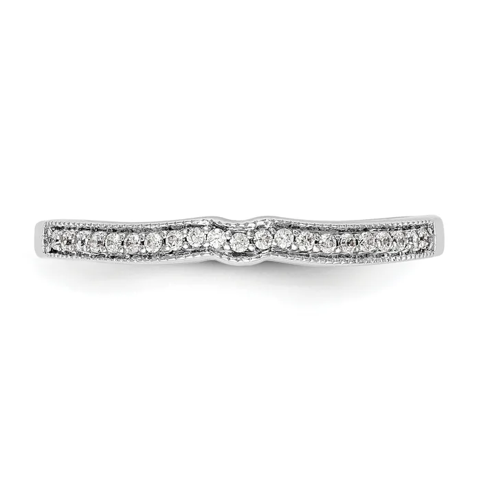 Rings Goldia 010ct CZ Solid Real 14k White Gold Wedding Wedding Band Ring