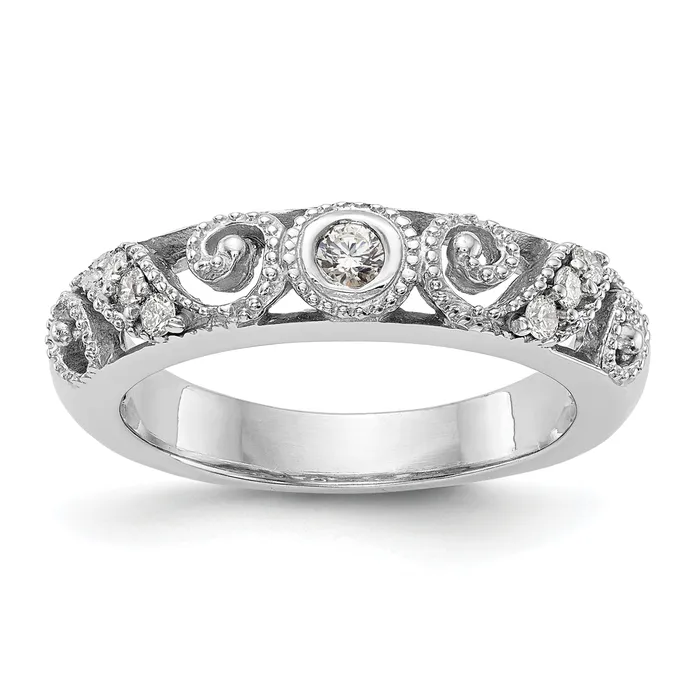 Rings Goldia 014ct CZ Solid Real 14k White Gold Wedding Wedding Band Ring