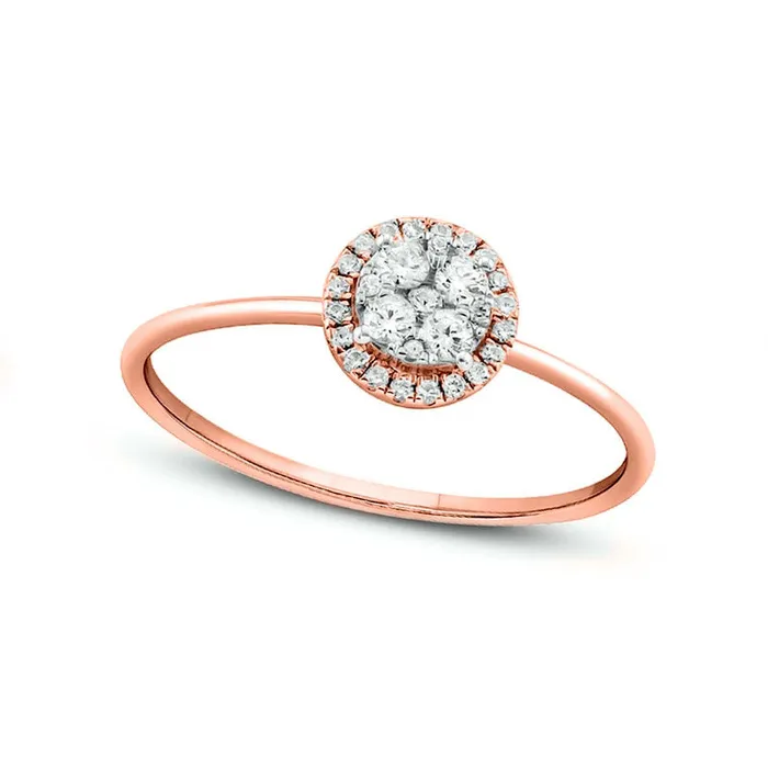 Rings Goldia 020 CT TW Composite Natural Diamond Frame Promise Ring in Solid 10K Rose Gold Rings Goldia 020 CT TW Composite Natural Diamond Frame Promise Ring in Solid 10K Rose Gold