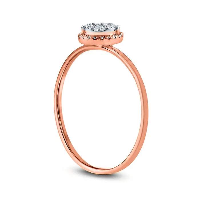 Rings Goldia 020 CT TW Composite Natural Diamond Frame Promise Ring in Solid 10K Rose Gold Rings Goldia 020 CT TW Composite Natural Diamond Frame Promise Ring in Solid 10K Rose Gold