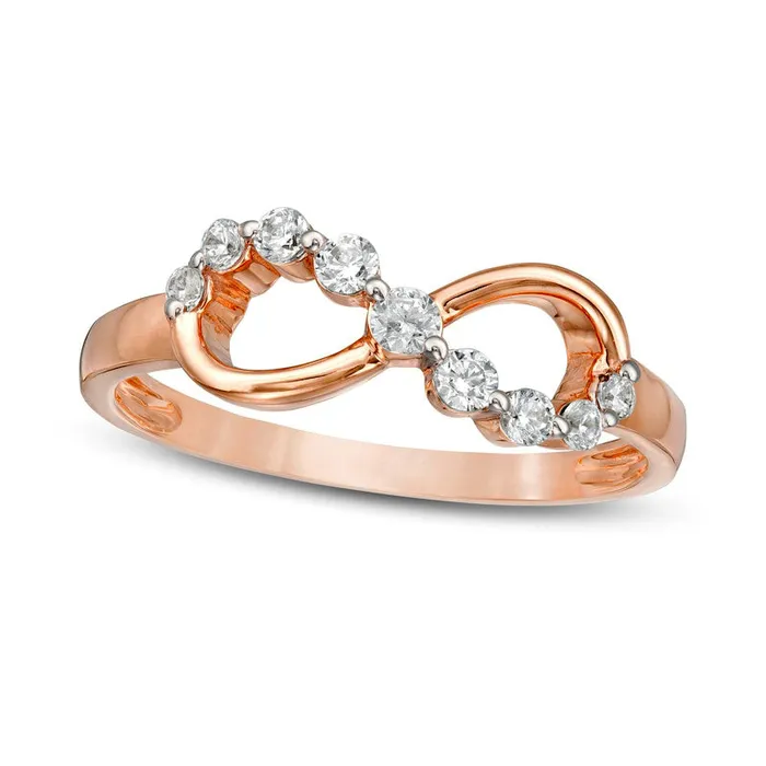 Rings Goldia 020 CT TW Natural Diamond Sideways Infinity Ring in Solid 10K Rose Gold Rings Goldia 020 CT TW Natural Diamond Sideways Infinity Ring in Solid 10K Rose Gold