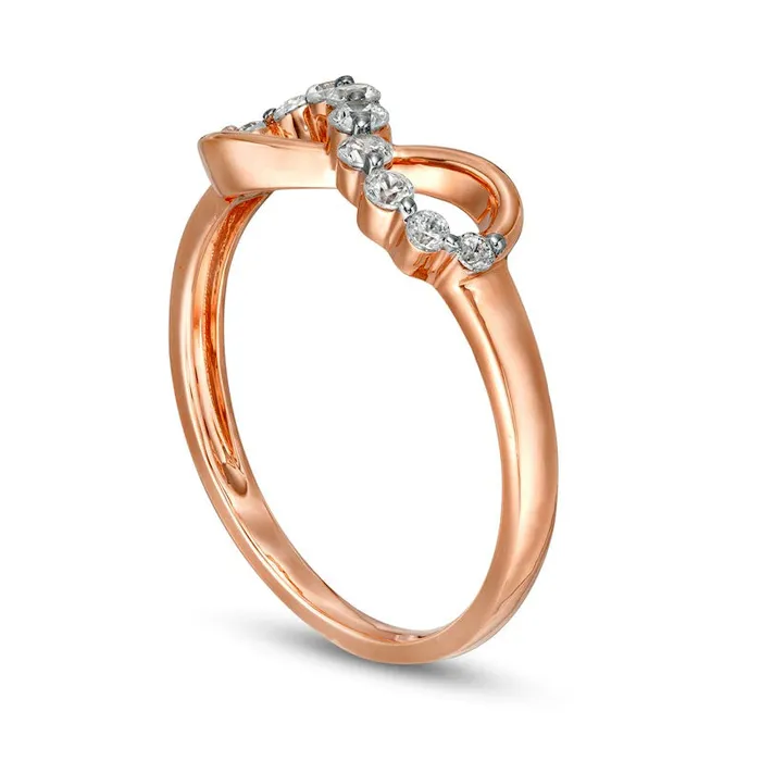 Rings Goldia 020 CT TW Natural Diamond Sideways Infinity Ring in Solid 10K Rose Gold Rings Goldia 020 CT TW Natural Diamond Sideways Infinity Ring in Solid 10K Rose Gold