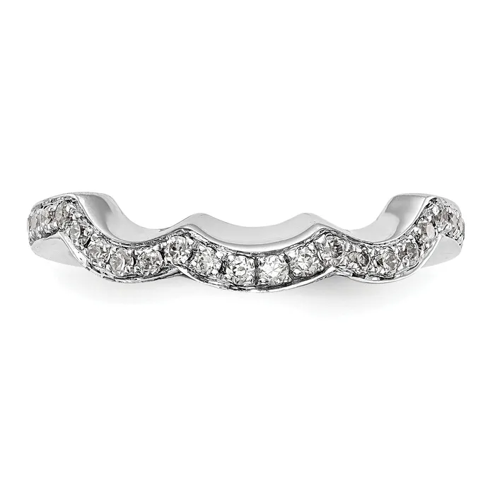 Rings Goldia 024ct CZ Solid Real 14k White Gold Wedding Wedding Band Ring