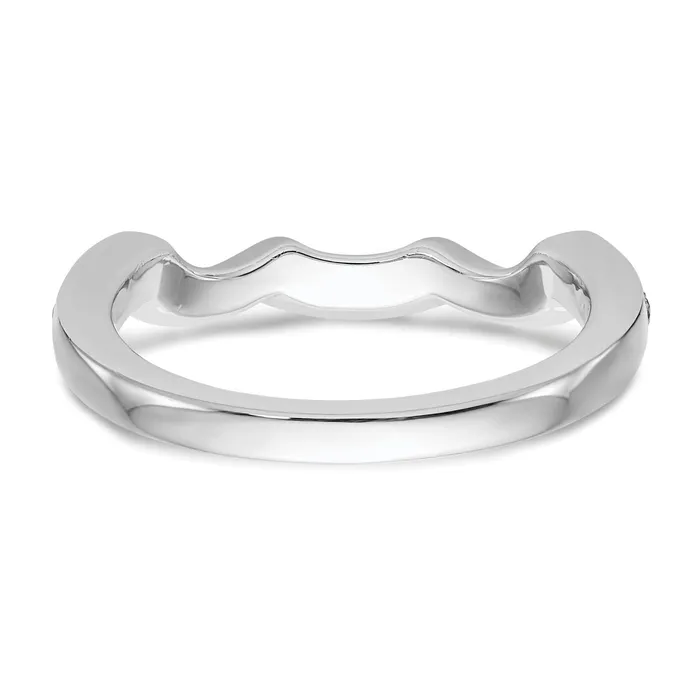 Rings Goldia 024ct CZ Solid Real 14k White Gold Wedding Wedding Band Ring