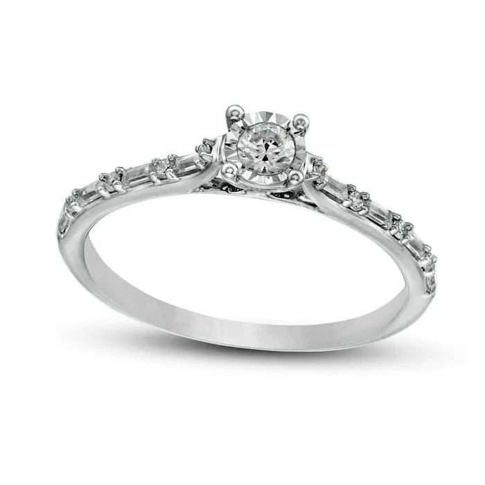 Rings Goldia 025 CT TW Natural Diamond Promise Ring in Solid 10K White Gold Rings Goldia 025 CT TW Natural Diamond Promise Ring in Solid 10K White Gold