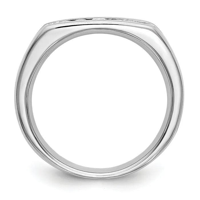 Rings Goldia 025ct CZ Solid Real 14K White Gold 5Stone Channel Wedding Band Ring