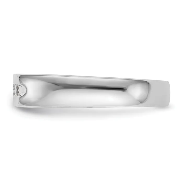 Rings Goldia 025ct CZ Solid Real 14K White Gold 5Stone Channel Wedding Band Ring