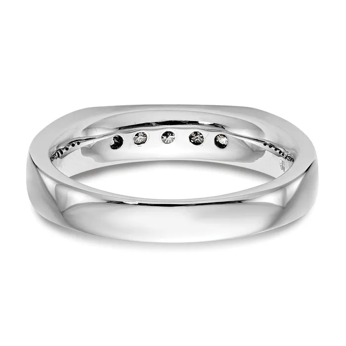 Rings Goldia 025ct CZ Solid Real 14K White Gold 5Stone Channel Wedding Band Ring