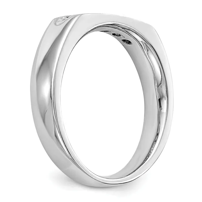 Rings Goldia 025ct CZ Solid Real 14K White Gold 5Stone Channel Wedding Band Ring