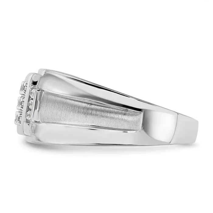 Rings Goldia 025ct CZ Solid Real 14K White Gold Complete Cluster Mens Ring