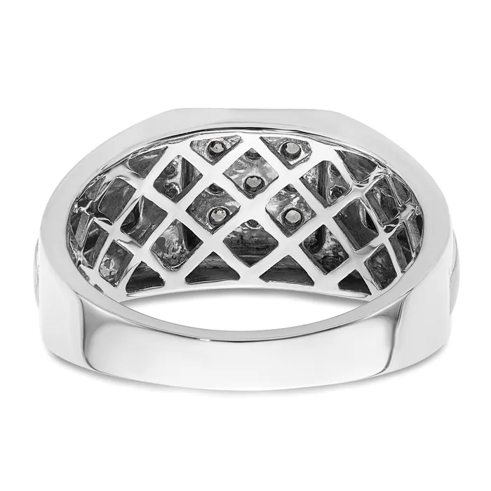 Rings Goldia 025ct CZ Solid Real 14K White Gold Complete Cluster Mens Ring