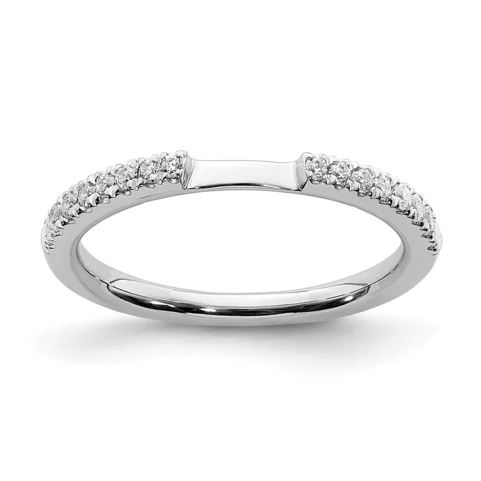 Rings Goldia 025ct CZ Solid Real 14K White Gold Contoured Wedding Wedding Band Ring Rings Goldia 025ct CZ Solid Real 14K White Gold Contoured Wedding Wedding Band Ring