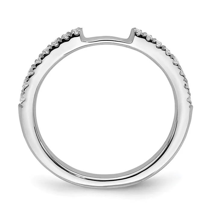 Rings Goldia 025ct CZ Solid Real 14K White Gold Contoured Wedding Wedding Band Ring