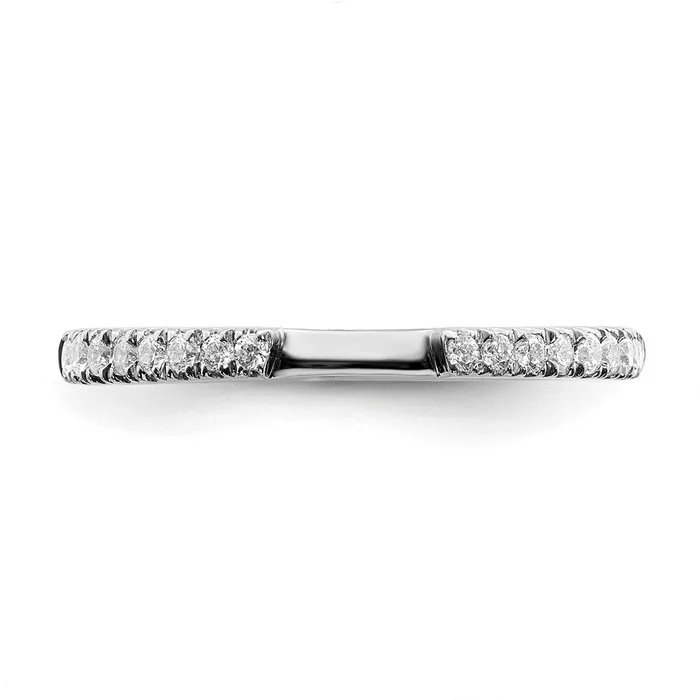 Rings Goldia 025ct CZ Solid Real 14K White Gold Contoured Wedding Wedding Band Ring