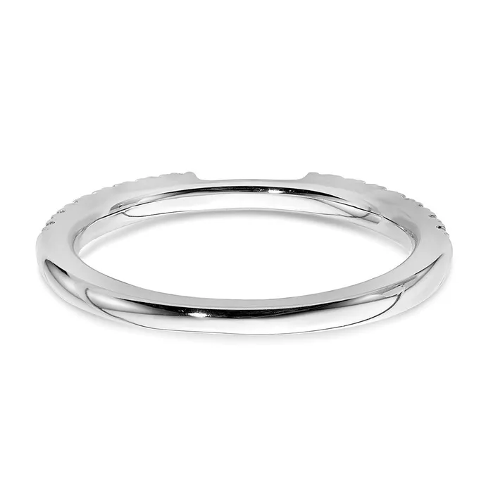 Rings Goldia 025ct CZ Solid Real 14K White Gold Contoured Wedding Wedding Band Ring