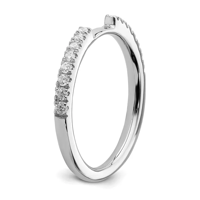 Rings Goldia 025ct CZ Solid Real 14K White Gold Contoured Wedding Wedding Band Ring