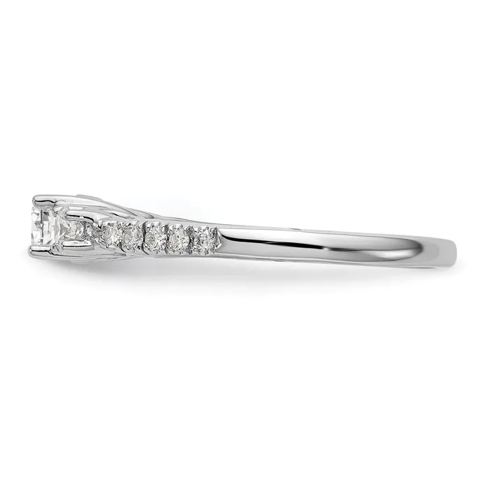 Rings Goldia 033ct CZ Solid Real 14K White Gold 3Stone Engagement Ring