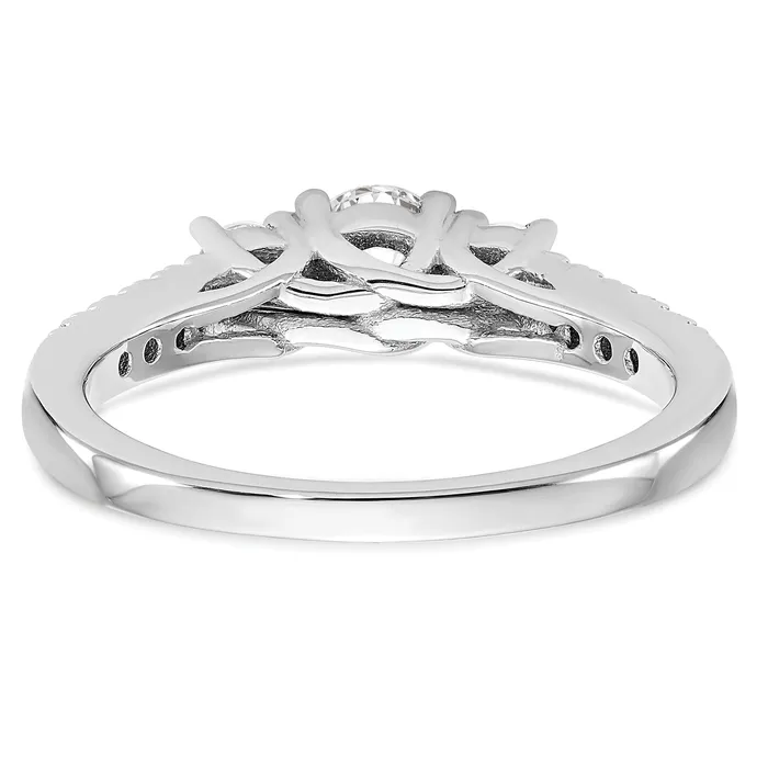 Rings Goldia 033ct CZ Solid Real 14K White Gold 3Stone Engagement Ring