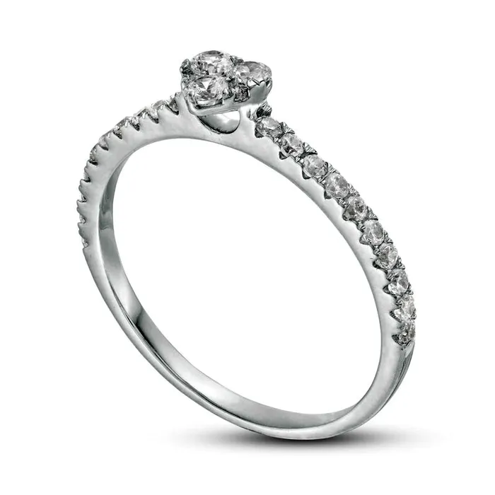 Rings Goldia 038 CT TW Composite Heart Natural Diamond Engagement Ring in Solid 10K White Gold Rings Goldia 038 CT TW Composite Heart Natural Diamond Engagement Ring in Solid 10K White Gold