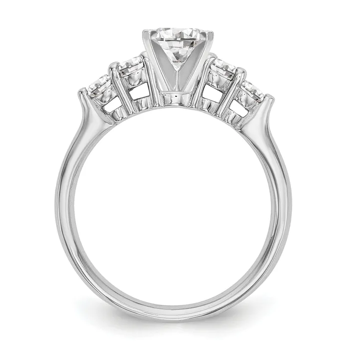 Rings Goldia 049ct CZ Solid Real 14K White Gold Peg Set Engagement Ring