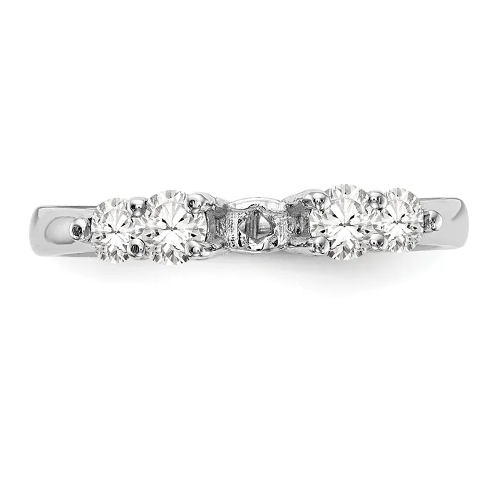 Rings Goldia 049ct CZ Solid Real 14K White Gold Peg Set Engagement Ring