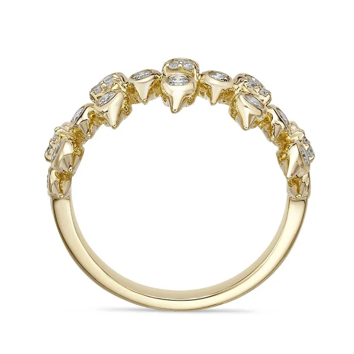 Rings Goldia 050 CT TW Natural Diamond Spikes MultiRow Ring in Solid 10K Yellow Gold Rings Goldia 050 CT TW Natural Diamond Spikes MultiRow Ring in Solid 10K Yellow Gold