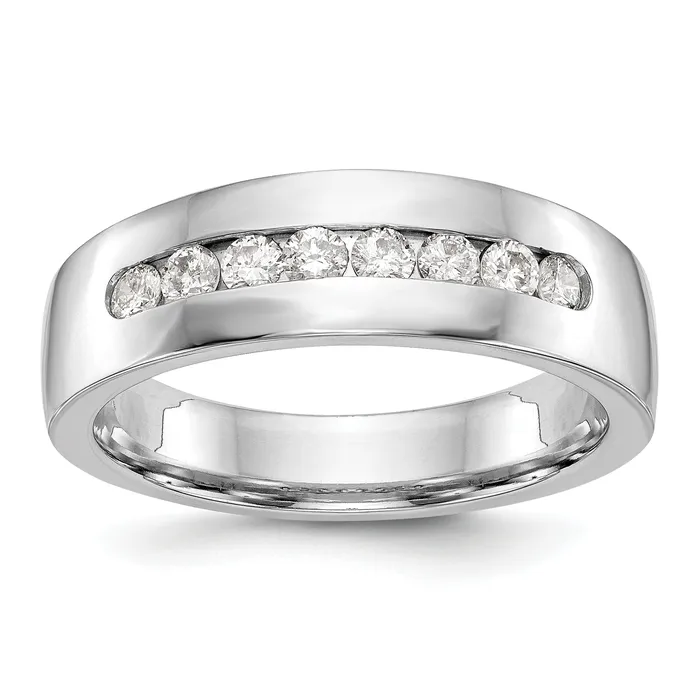 Rings Goldia 052ct CZ Solid Real 14K White Gold Mens Wedding Band Ring Rings Goldia 052ct CZ Solid Real 14K White Gold Mens Wedding Band Ring