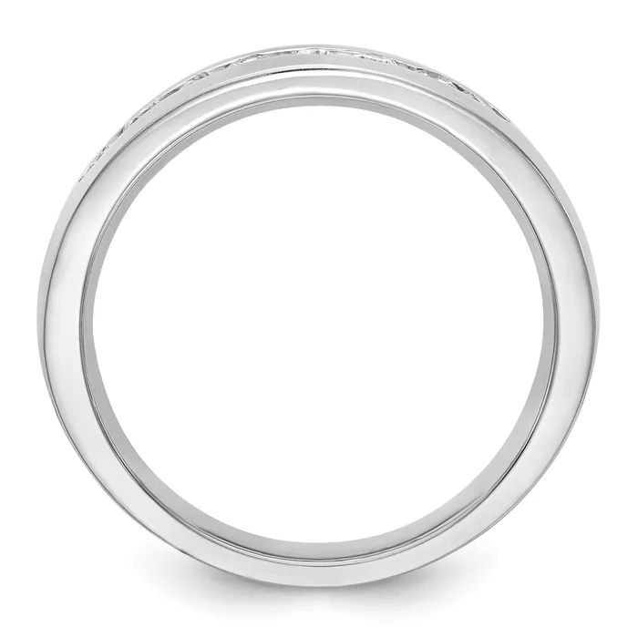 Rings Goldia 052ct CZ Solid Real 14K White Gold Mens Wedding Band Ring