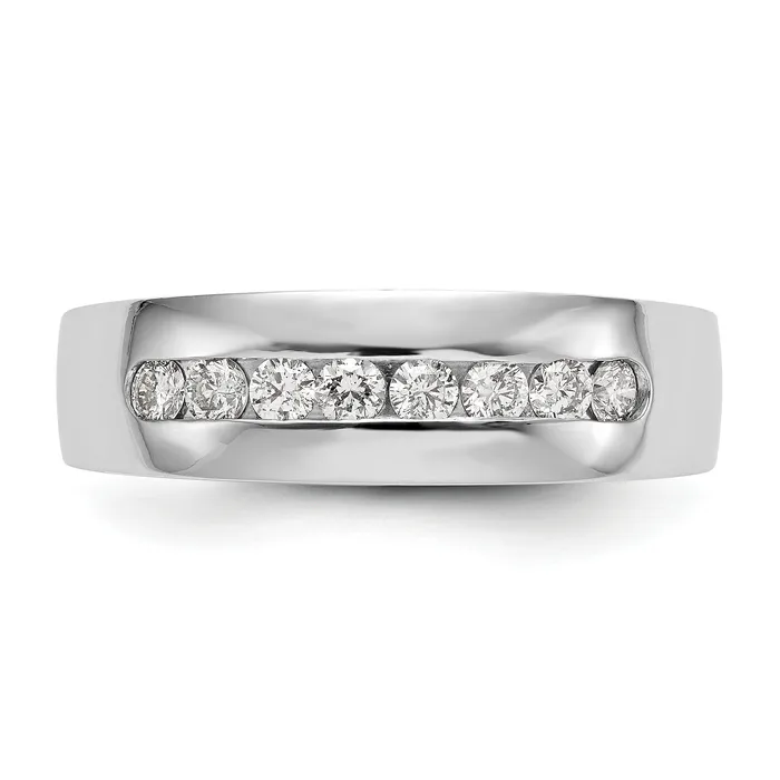 Rings Goldia 052ct CZ Solid Real 14K White Gold Mens Wedding Band Ring