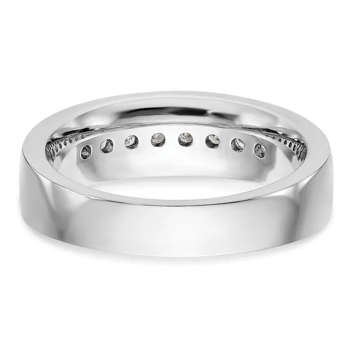 Rings Goldia 052ct CZ Solid Real 14K White Gold Mens Wedding Band Ring
