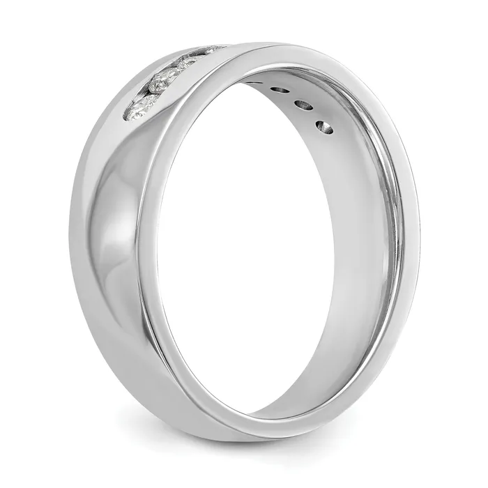 Rings Goldia 052ct CZ Solid Real 14K White Gold Mens Wedding Band Ring