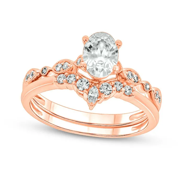 Rings Goldia 075 CT TW Oval Natural Diamond Contour Antique VintageStyle Bridal Engagement Ring Set in Solid 14K Rose Gold II2 Rings Goldia 075 CT TW Oval Natural Diamond Contour Antique VintageStyle Bridal Engagement Ring Set in Solid 14K Rose Gold II2