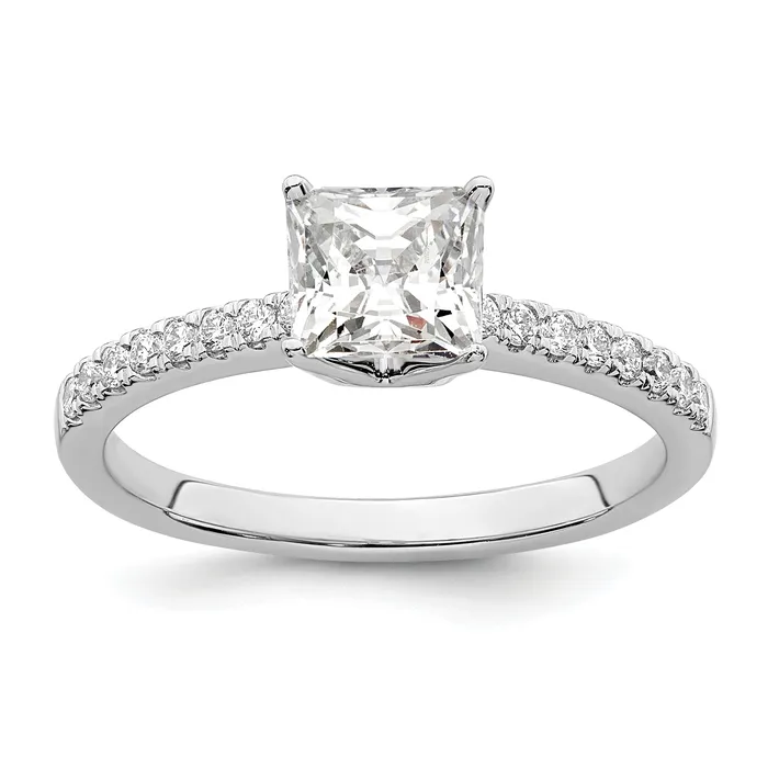 Rings Goldia 075ct CZ Solid Real 14K White Gold Engagement Ring