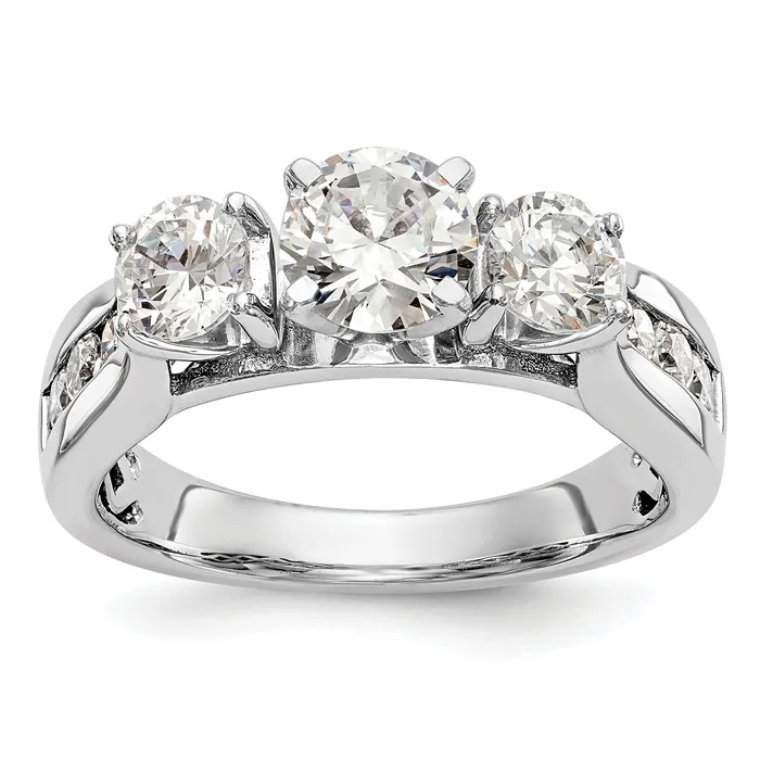 Rings Goldia 075ct CZ Solid Real 14K White Gold Peg Set 3Stone Engagement Ring Rings Goldia 075ct CZ Solid Real 14K White Gold Peg Set 3Stone Engagement Ring