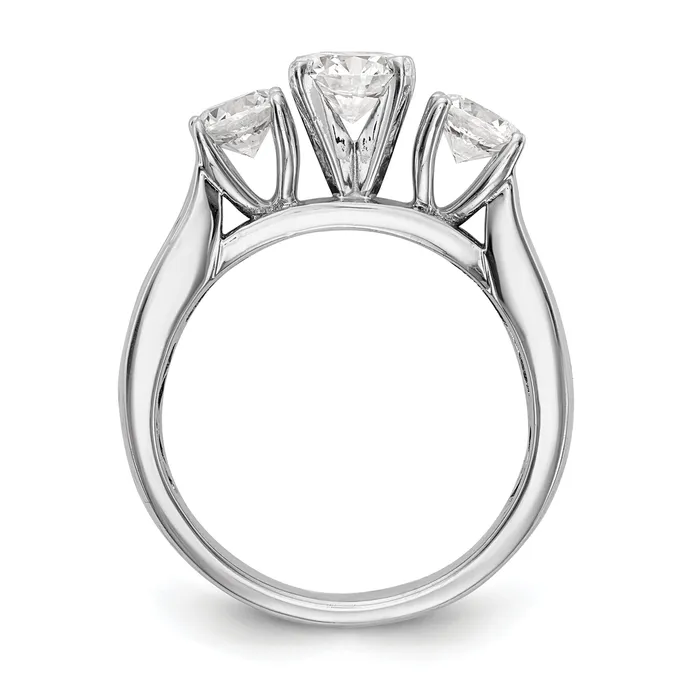 Rings Goldia 075ct CZ Solid Real 14K White Gold Peg Set 3Stone Engagement Ring
