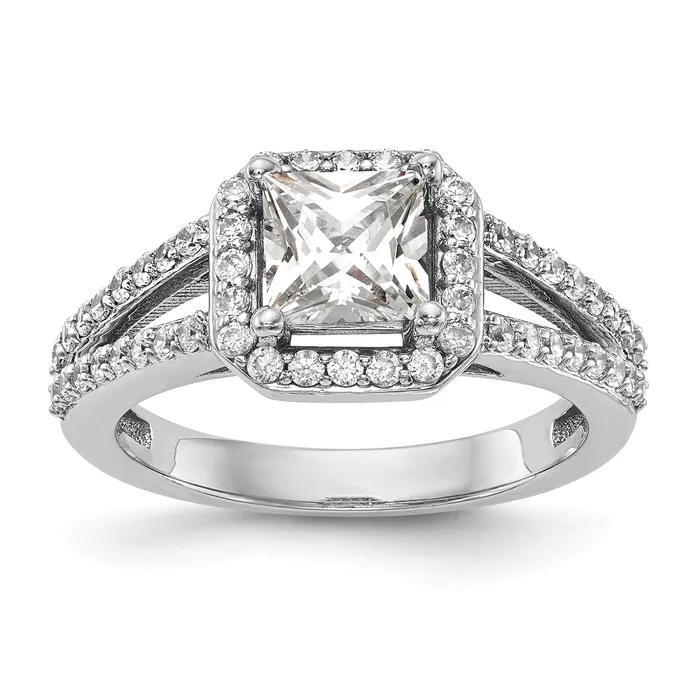 Rings Goldia 075ct CZ Solid Real 14K White Gold Princess Cushion Halo Engagement Ring Rings Goldia 075ct CZ Solid Real 14K White Gold Princess Cushion Halo Engagement Ring
