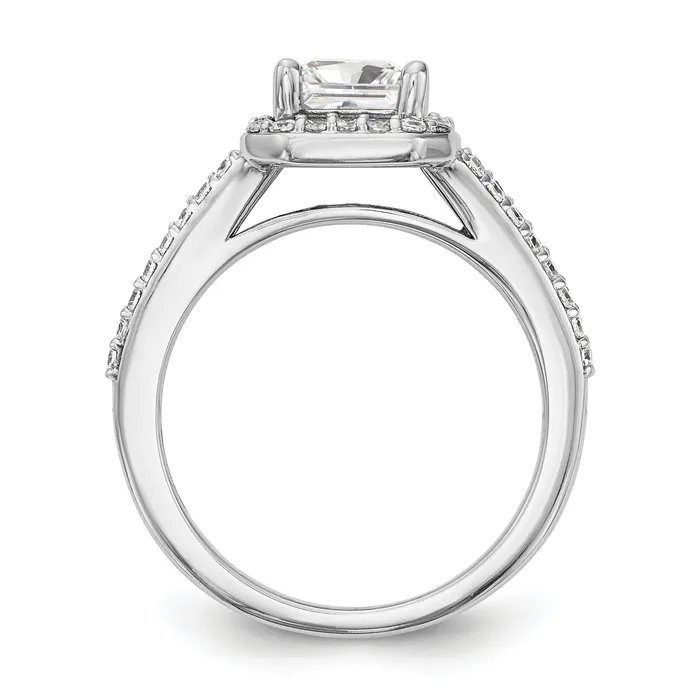 Rings Goldia 075ct CZ Solid Real 14K White Gold Princess Cushion Halo Engagement Ring