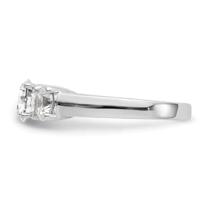 Rings Goldia 100ct CZ Solid Real 14K White Gold 3Stone Peg Set Engagement Ring