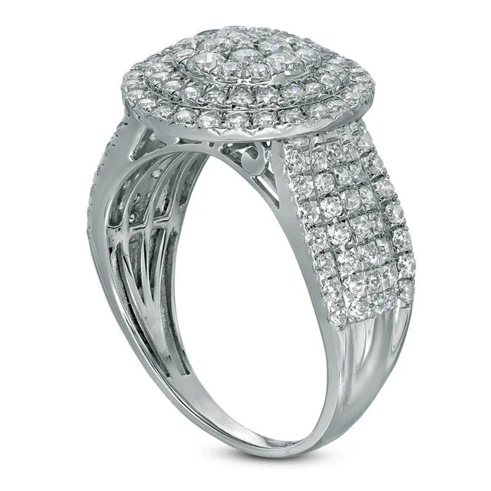 Rings Goldia 15 CT TW Composite Natural Diamond Double Frame Ring in Solid 10K White Gold Rings Goldia 15 CT TW Composite Natural Diamond Double Frame Ring in Solid 10K White Gold