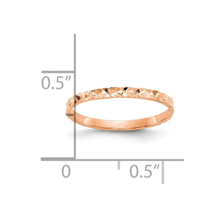 Rings Goldia 14K Rose Gold Diamondcut Design Band Childs Ring