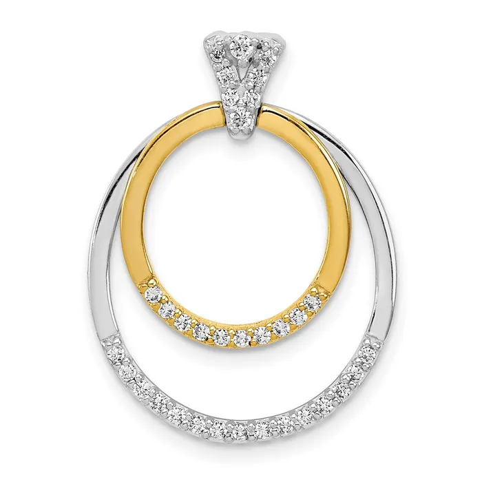 Rings Goldia 14k TwoTone Gold 14ct Real Diamond Fancy Double Circle Pendant