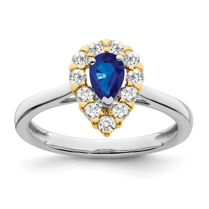 Rings Goldia 14k TwoTone Gold Sapphire and Real Diamond Ring