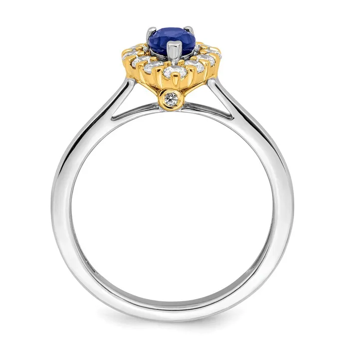 Rings Goldia 14k TwoTone Gold Sapphire and Real Diamond Ring