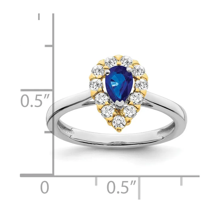 Rings Goldia 14k TwoTone Gold Sapphire and Real Diamond Ring